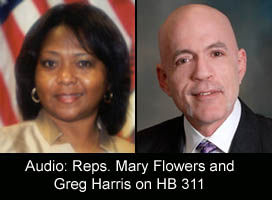 HB 311 'Health Care for All Illinois Act' co-sponsors Rep. Mary Flowers and Rep. Greg Harris