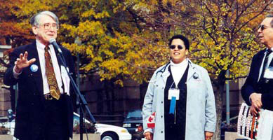 Health Care for All Illinois leaders Drs. Quentin Young and Claudia Fegan advocate for HB 311, Rep. Mary Flowers 'Health Care for All' Illinois Act'